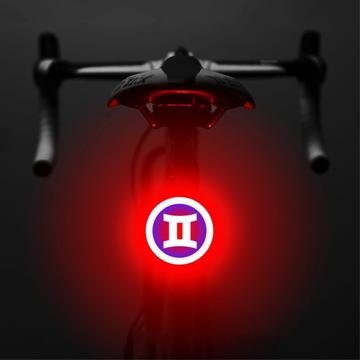 3664 Kreative Fahrrad-Rücklicht IPX2 wasserdicht kleine Fahrrad LED-Licht Unterstützung USB-Ladung für Outdoor-Radsport - Gemini