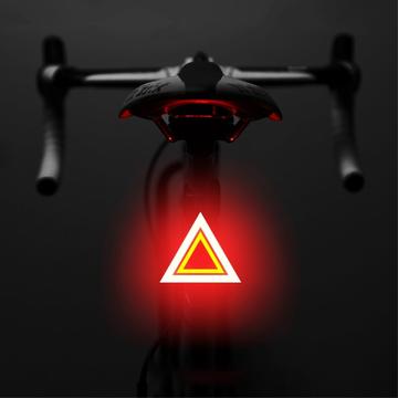 3664 Kreative Fahrrad-Rücklicht IPX2 wasserdicht kleine Fahrrad LED-Licht Unterstützung USB-Ladung für Outdoor-Radsport - Dreieck Warnung