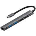 5-in-1 Multifunktions-USB-C-Hub aus Aluminiumlegierung - Grau
