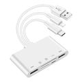5-in-1-OTG-USB-Hub / Kartenleser mit Lightning-, USB-C- und USB-A-Anschlüssen