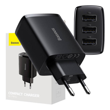 Baseus Kompaktes Schnellladegerät CCXJ020101, 3x USB, 17W