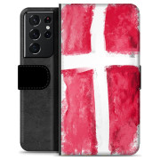 Samsung Galaxy S21 Ultra 5G Premium Schutzhülle mit Geldbörse - Dänische Flagge