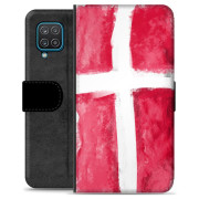 Samsung Galaxy A12 Premium Schutzhülle mit Geldbörse - Dänische Flagge