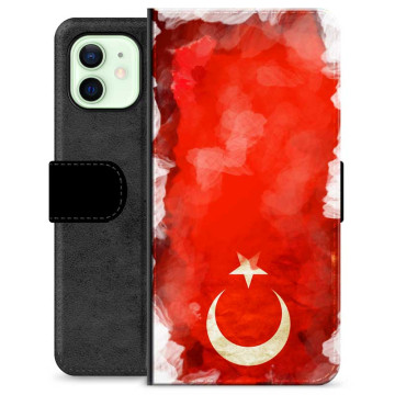 iPhone 12 Premium Schutzhülle mit Geldbörse - Türkische Flagge