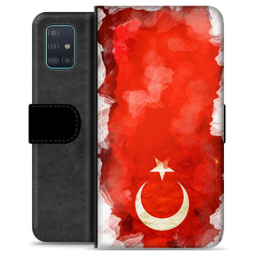 Samsung Galaxy A51 Premium Schutzhülle mit Geldbörse - Türkische Flagge