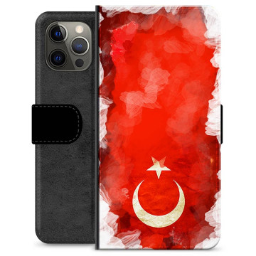 iPhone 12 Pro Max Premium Schutzhülle mit Geldbörse - Türkische Flagge