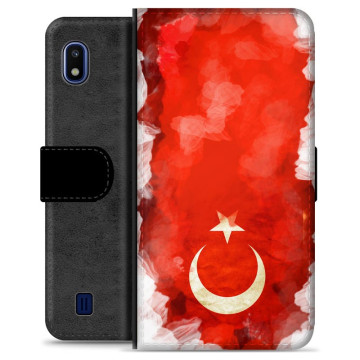 Samsung Galaxy A10 Premium Schutzhülle mit Geldbörse - Türkische Flagge