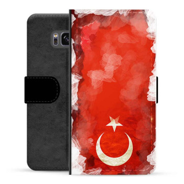 Samsung Galaxy S8+ Premium Schutzhülle mit Geldbörse - Türkische Flagge