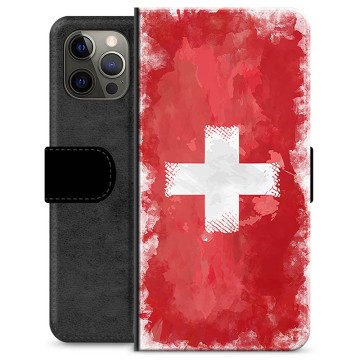 iPhone 12 Pro Max Premium Schutzhülle mit Geldbörse - Schweizer Flagge