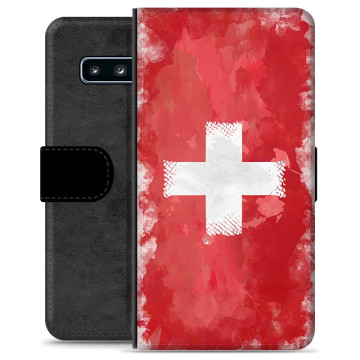 Samsung Galaxy S10 Premium Schutzhülle mit Geldbörse - Schweizer Flagge