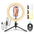 6" 48-LED Selfie Ring Light + Desktop-Stativ + Remote Shutter für Live Broadcast Videoaufnahmen