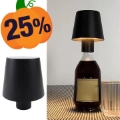 Touch Control Wine Bottle Light 3 Changing Color LED Lamp Portable Desk Light für Bar, Party - Schwarz