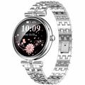 AK73 Damen-Smartwatch mit Strass-Edelstahlarmband - Silber