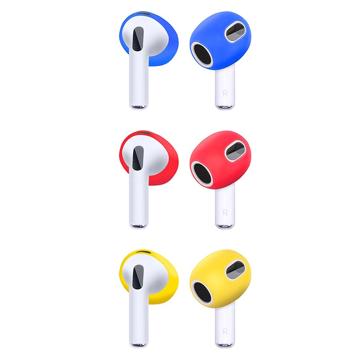 AirPods 3 Silikon-Ohrenschützer - 3 Paare - Blau / Rot / Gelb