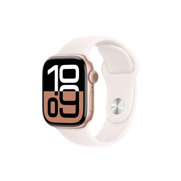 Apple Watch 10 GPS MWWH3QN/A - Aluminium, hellrotes Sportband, S/M, 42mm