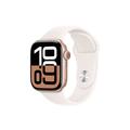 Apple Watch 10 GPS MWWJ3QN/A - Aluminium, hellrotes Sportband, M/L, 42mm - Roségold