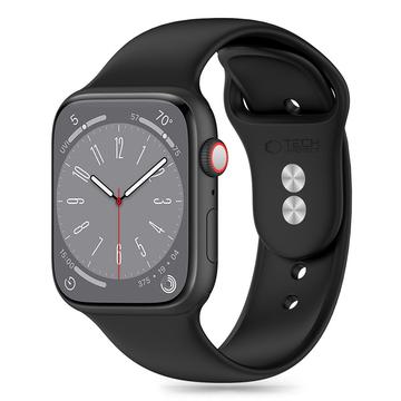 Apple Watch Serie 10/9/8/7/6/SE Tech-Protect Silikonarmband - 40mm/41mm/42mm - Schwarz