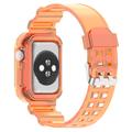 Apple Watch Series 10 Ersatz-Silikonarmband mit integriertem Rahmen - 46mm - Durchsichtig Schwarz