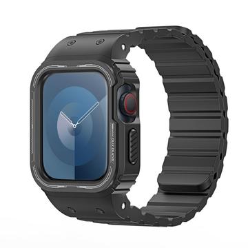 Apple Watch Series 9/8/SE (2022)/7/SE/6/5/4/3/2/1 Dux Ducis OA One-piece Armband mit Hülle - 45mm/44mm/42mm - Schwarz