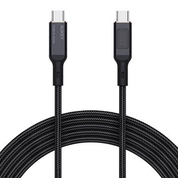 Aukey CB-MCC101 USB-C-Kabel mit LCD-Anzeige - 100W, 1m - Schwarz