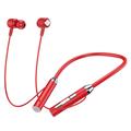 B3 9D Surround Stereo Bluetooth-Sportkopfhörer mit Silikon-Nackenband - Rot