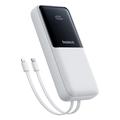 Baseus Lipow 22.5W Power Bank 20000mAh mit integriertem Lightning und USB-C Kabel und LED Anzeige - Weiß