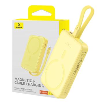 Baseus Magnetic Mini Wireless Power Bank 10000mAh/20W - Lightning-Kabel, MagSafe-kompatibel - Gelb