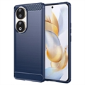 Honor 90 Gebürstete TPU Hülle - Karbonfaser - Blau