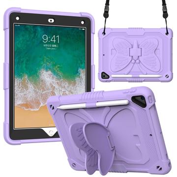 Butterfly Shape Kickstand PC + Silikon Tablet Hülle mit Schulterriemen für iPad 9.7-inch (2018)/(2017)/iPad Air 2