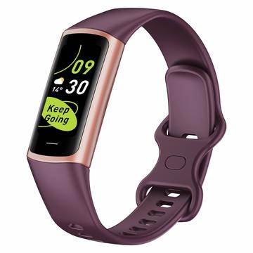 C68 1.1" Smart-Armband Slim Fitness-Uhr mit Herzfrequenz Gesundheit Überwachung - Weinrot