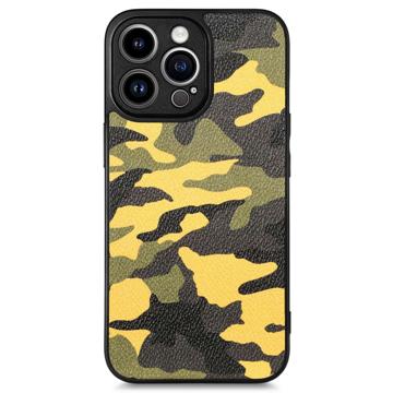 Camouflage Serie iPhone 14 Pro Hybrid Hülle - Gelb