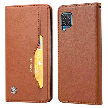 Card Set Serie Samsung Galaxy A22 4G Wallet Hülle - Braun