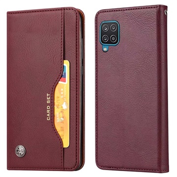 Card Set Serie Samsung Galaxy A22 4G Wallet Hülle - Weinrot