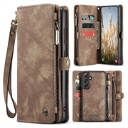 Samsung Galaxy S24 FE Caseme 008 2-in-1 Multifunktions Wallet Hülle - Braun