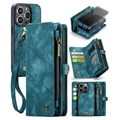 iPhone 15 Pro Caseme 2-in-1 Multifunktions Wallet Hülle - Blau