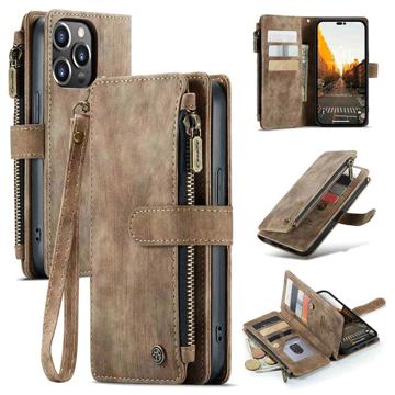 Caseme C30 Multifunktions iPhone 14 Pro Max Wallet Hülle - Braun