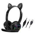 Cat Ears AKZ-020 kabelgebundene Over-Ear-Kopfhörer für Kinder / Gaming-Headset mit Mikrofon - Schwarz