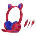 Cat Ears AKZ-020 kabelgebundene Over-Ear-Kopfhörer für Kinder / Gaming-Headset mit Mikrofon - Rot