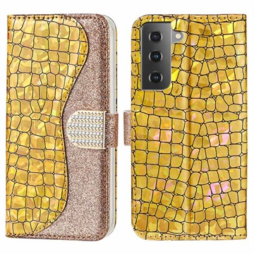 Croco Bling Serie Samsung Galaxy S21 FE 5G Wallet Hülle