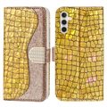 Croco Bling Serie Samsung Galaxy A34 5G Wallet Hülle - Gold