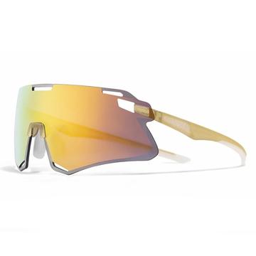 Fahrradbrille mit photochromen Gläsern - für tägliches Radfahren & Freizeit - Durchsichtig / Gold