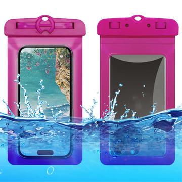 Universelles wasserdichtes Gehäuse mit Doppelverriegelung - 6.5", IPX8 - Hot Pink