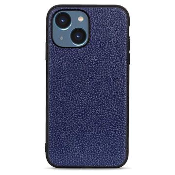 Elegant iPhone 14 Plus Leder Cover - Blau