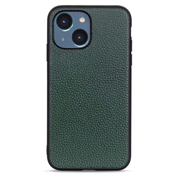 Elegant iPhone 14 Plus Leder Cover - Grün