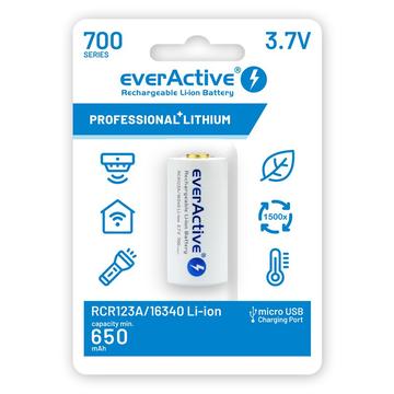 EverActive RCR123/16340 Wiederaufladbarer Akku mit microUSB-Anschluss 700mAh