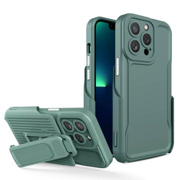 Explorer Series iPhone 14 Pro Hybrid Hülle mit Gürtelclip - Dunkel Grün