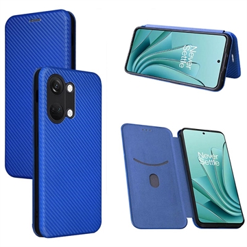 OnePlus Ace 2V/Nord 3 Flip Hülle - Karbonfaser - Blau