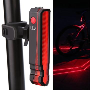 Faltbares Laser-Fahrrad-Rücklicht Sicherheits-Warnleuchte USB wiederaufladbar