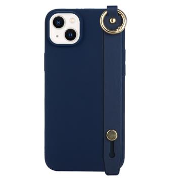 Candy Color iPhone 14 Plus TPU Hülle mit Handschlaufe - Dunkel Blau