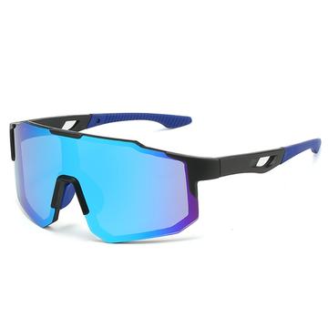 Vollrahmen-Laufbrille mit farbigen Gläsern - Schwarz / Blau